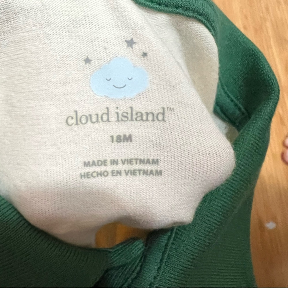 NWT Cloud Island Holiday Cream and Green Baby Corduroy Outfit- 18M - Picture 7 of 10